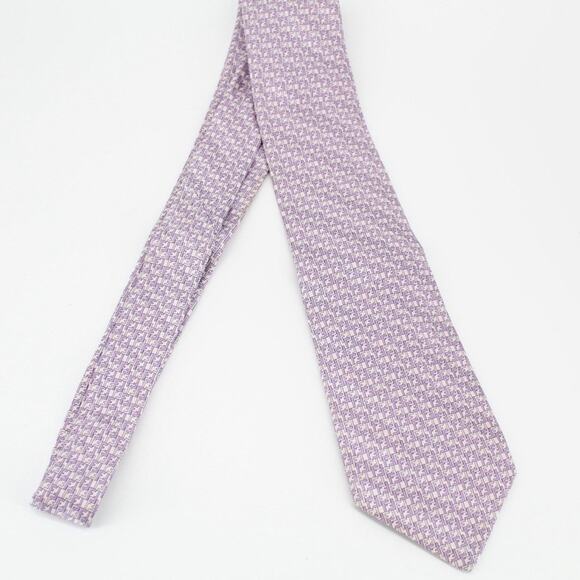 Fendi Tie Mens Purple FF Monogram Zucca 100% Silk Made In Italy